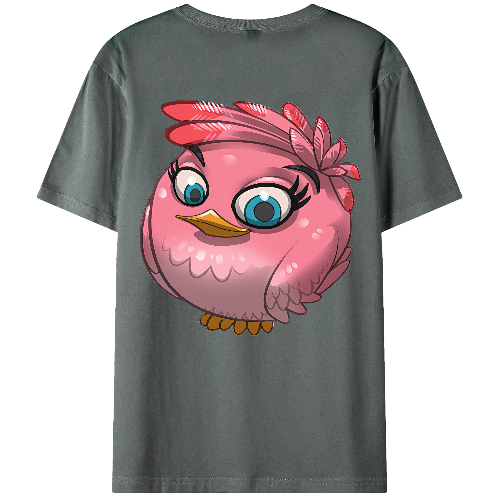 （画像用） Angry Birds アングリーバード 綿100％ メンズ半袖Tシャツ（バックプリント） 通気性